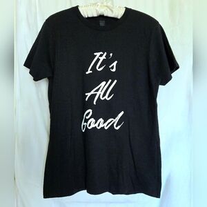 ( Victoria ) Black Graphic T-Shirt with White Text